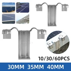 30/35/40mm Stainless Steel Solar Panel Photovoltaic Water Guide Clip Panel Cleaning Component Deflector Mud Drain 10/30/60pcs