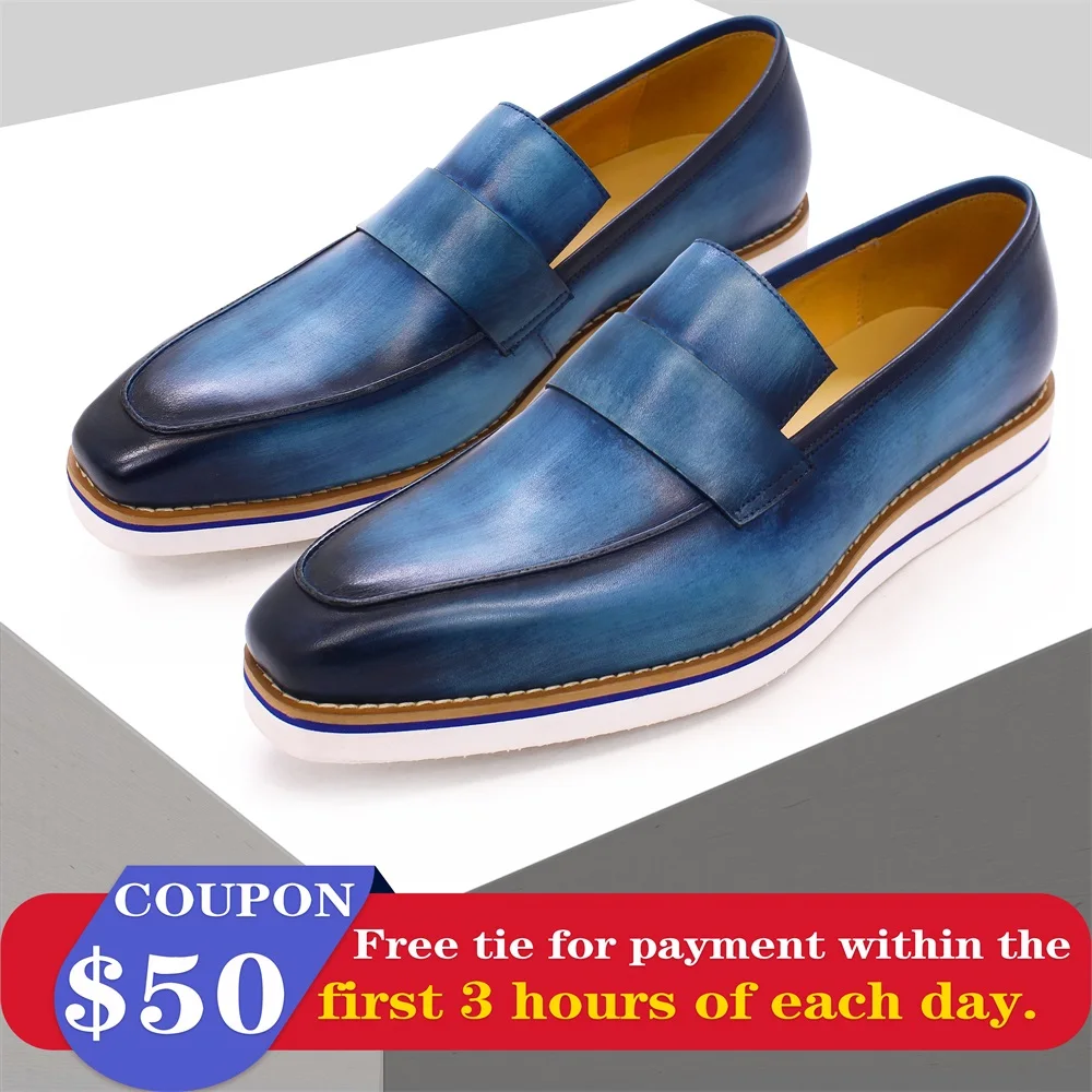 High Quality Leather Casual Shoes Flat Light Comfortable Men\'s Shoes Pointed Toe Handmade Loafers Office Banquet Men\'s Shoes