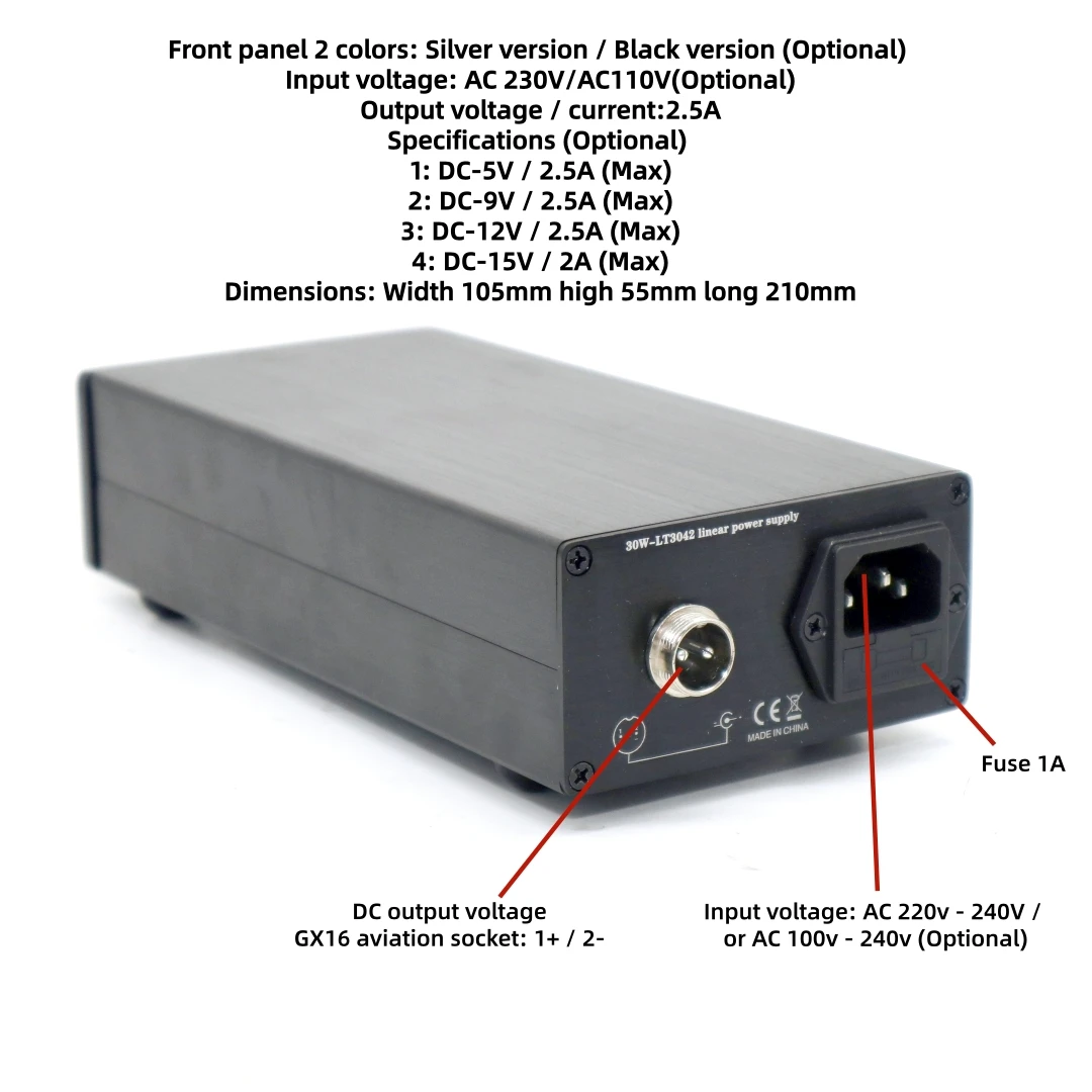 TIANCOOLKEI30W LT3042 Ultra-low Noise HIFI Audio Decoder Linear Voltage Regulator Power Supply OUT DC 5V 12V 15V FOR DAC preamp