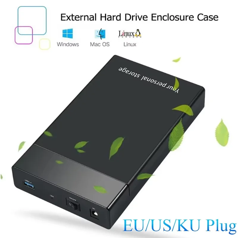 HDD Case 3.5\'\' 2.5\'\' SATA to USB 3.0 Adapter External Hard Drive Disk Enclosure For 3.5 Inch SSD Disk 6Gbps 10TB HDD Box Case
