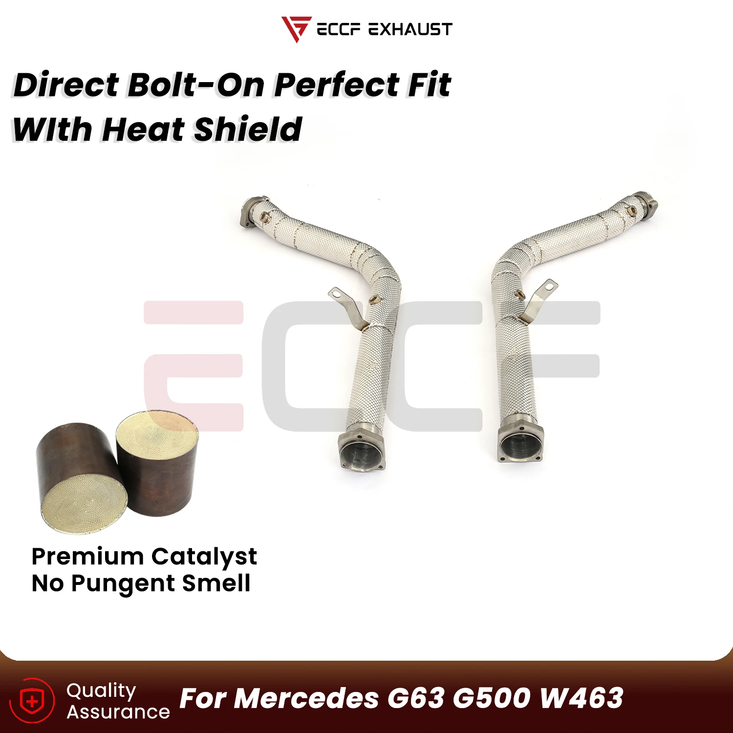 

Sporty Downpipe with Heat Insulation For Mercedes G63 G500 W463 Aggressive Exhaust Sound Plug and Play Upgrade Performance