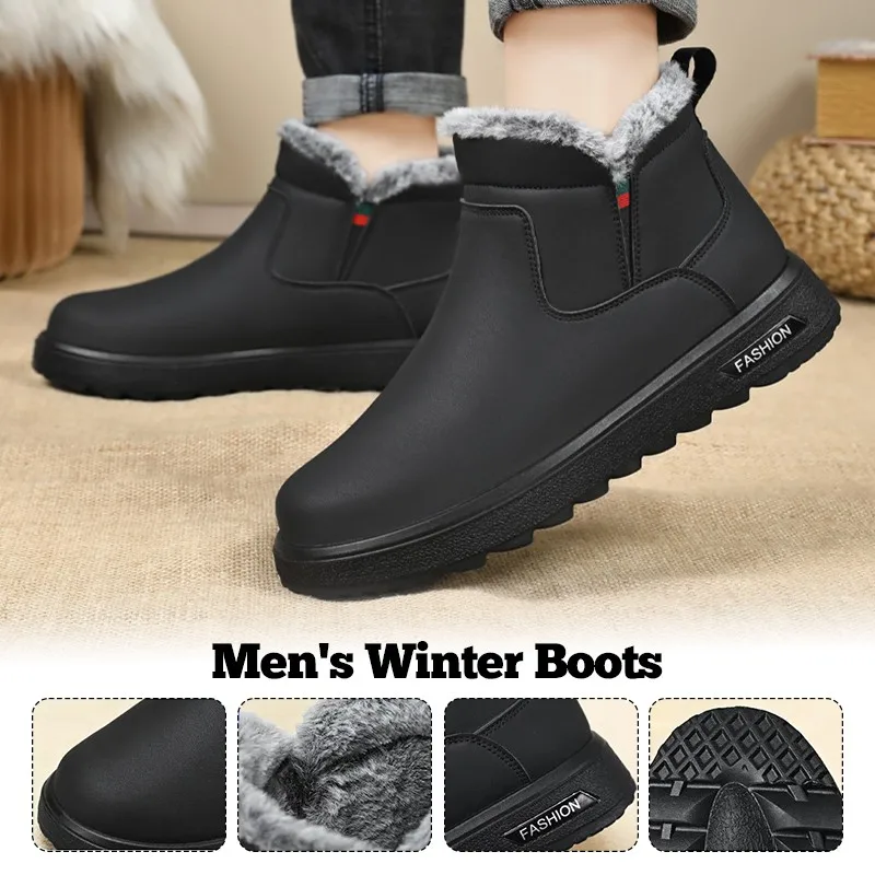 Männer Winter Stiefel Wasserdicht Warm Halten Winter Plüsch Schnee Stiefel Männer Schuhe Warme Männer Schuhe Wasserdicht Nicht-Slip Plüsch stiefel Neue