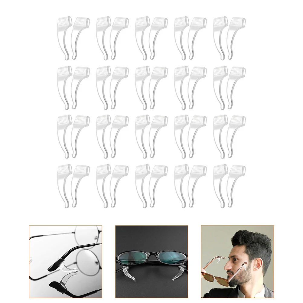 12 Pairs Portable Glasses Ear Grip Anti-slip Cover Sun Hooks Anti-skid Retainers Transparent