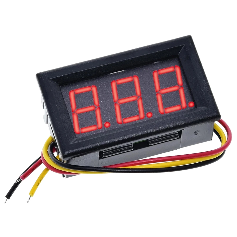 0.56IN Mini Digital Voltmeter 2 Wire LED Digital Voltage Meter DC 5-120V Voltage Gauge Meter for Motorcycle Battery Monitor