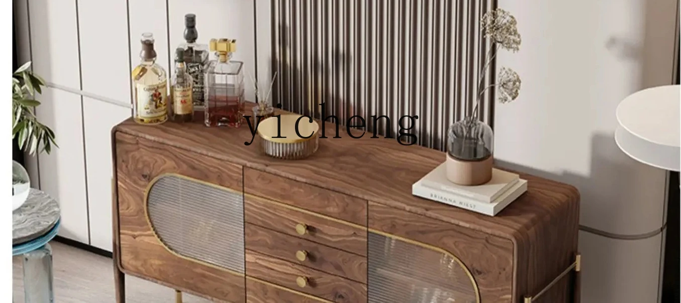 

ZZ cabinet solid wood entrance cabinet modern simple glass living room cabinet storage side