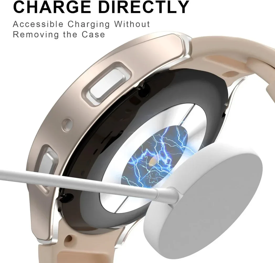Case+Tempered Glass for Samsung Galaxy Watch 7 40mm 44mm Waterproof PC Matte Cover Protective Bumper Shell for Galaxy Watch 7