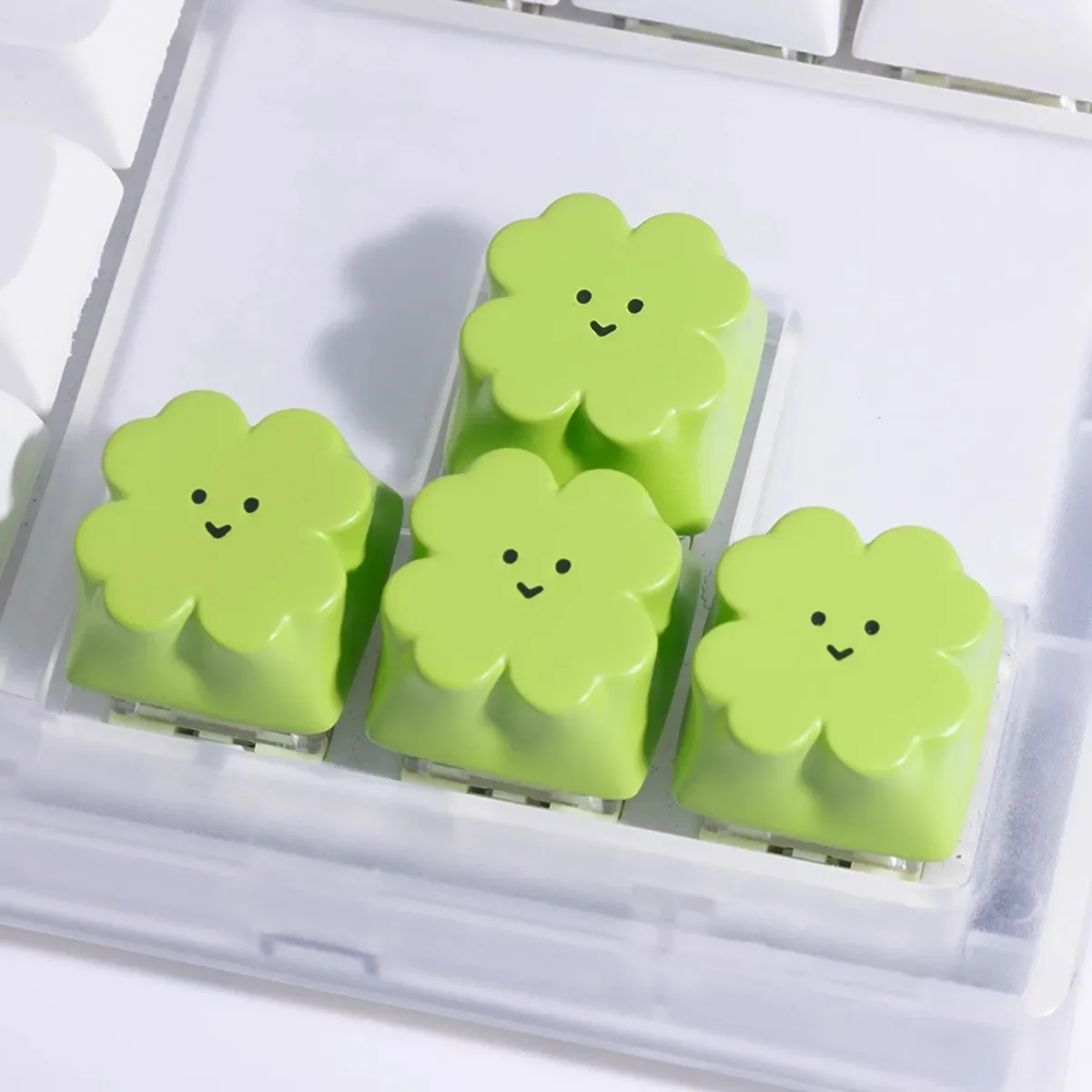 Lucky Customised Straw Theme Keycaps Green Resin Personalised DIY Handmade Cherry Keycaps for Mechanical Keyboard MX Switch Gift