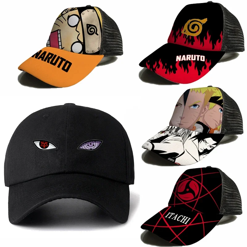 Anime Naruto Baseball Cap Summer Beach Sun Hat Uchiha Itachi Sharingan Eye Cosplay Adjustable Sport Cap Toys for Children Gifts