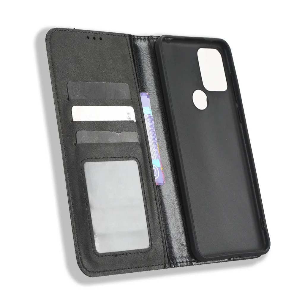 Para TCL 305i funda de lujo con tapa de cuero PU cartera funda de adsorción magnética para TCL 305i 305 i TCL305i bolsas de teléfono