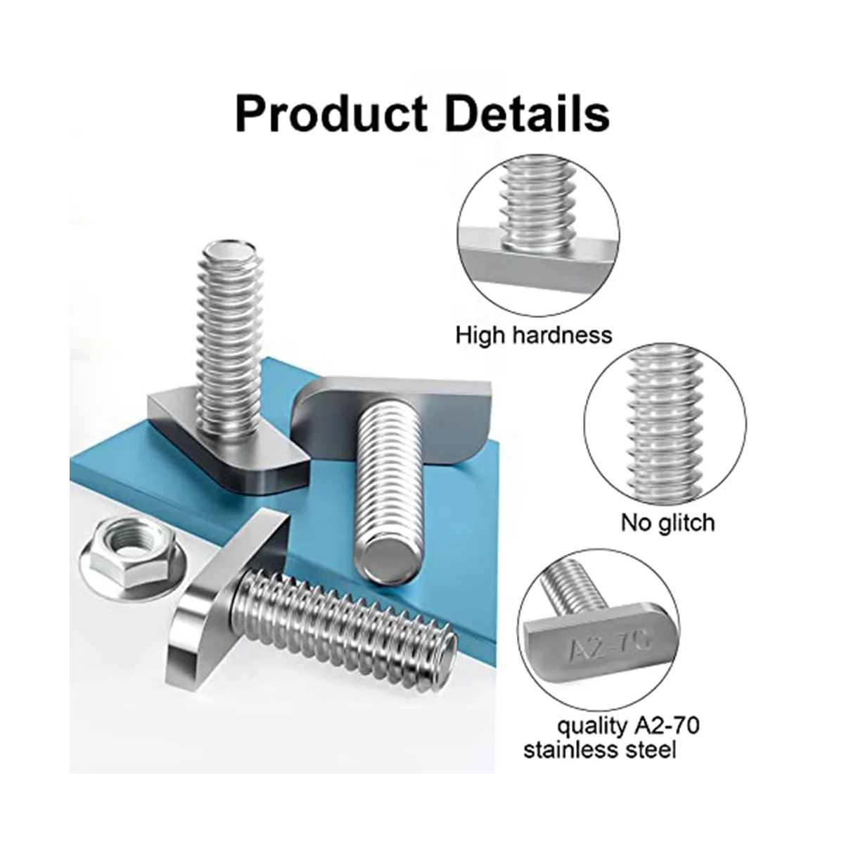 Imagem -02 - Slot Parafuso de Substituição Rail Track Parafusos Track Nuts 15 Flange Nut A270 m8 x 20 15 Pcs t