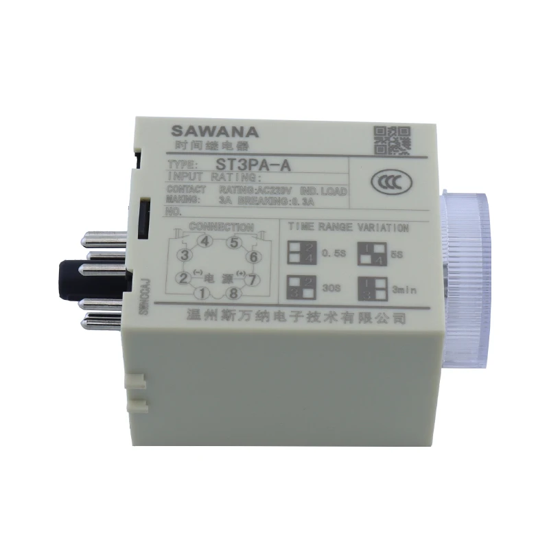 ST3PA series time relay / timer ST3P A-ABCDEFG 1S 5S 10S 60S 3min 60min AC220V 110V AC DC24V 12V alternative Power on time delay