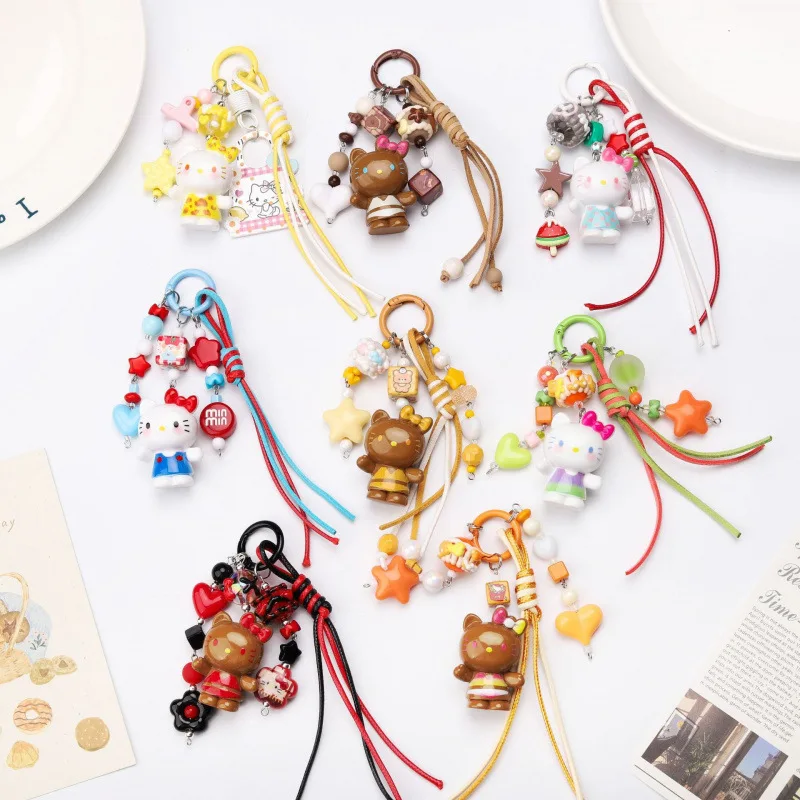 

Best-selling Forkitty glossy solid-colored standing waving KT cute figurine small gift bag pendant Christmas gift