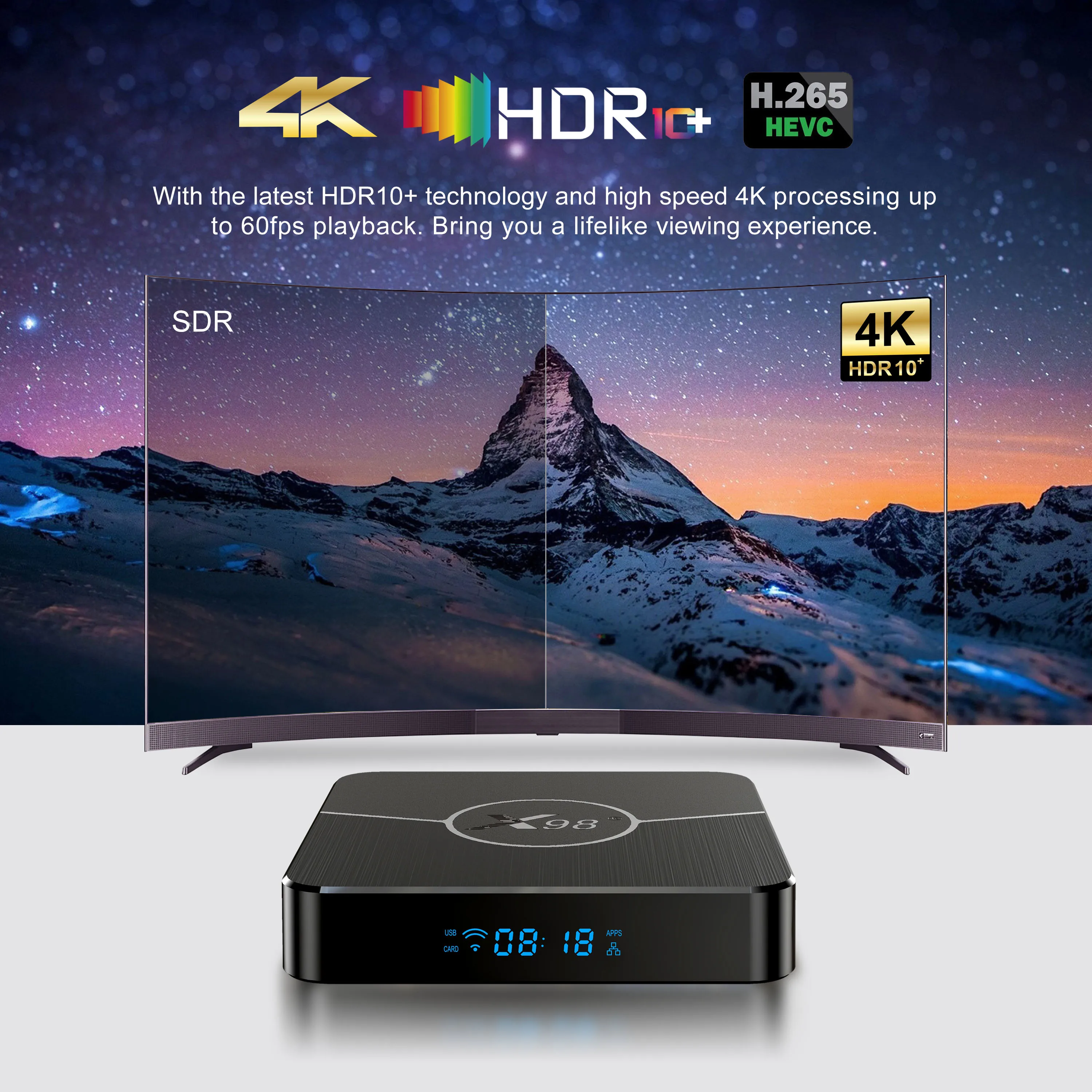 X98Plus Android 11 Smart TV Box Amlogic S905W2 4G64G يدعم H.265 2.4G&5G Dual Wifi BT5.0 مشغل الوسائط X98Plus Set Top Box