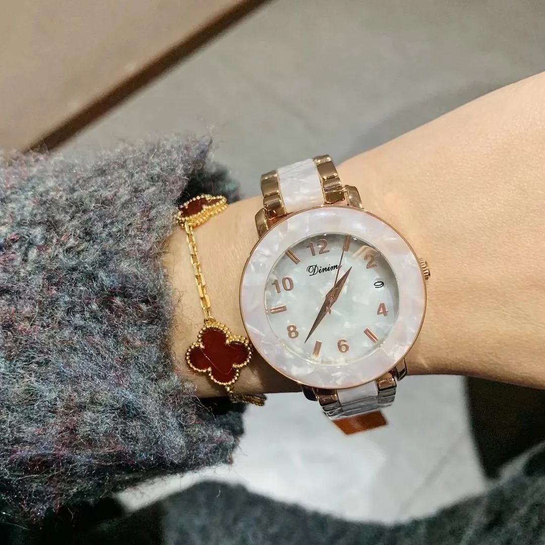 Leopard Resin Bracelet Neutral Women Casual Watches Fashion Calendar Quartz Wrist watch Analog Water Resistance Clock Relogios