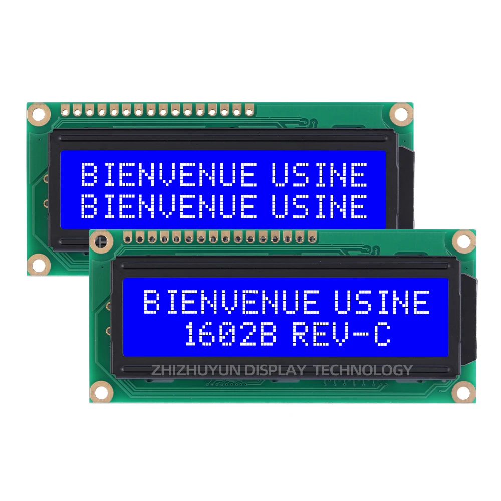 1602B Rev. C European Character LCD Module Yellow Green Film 16*2 With Backlight Built In ST7066U Controller