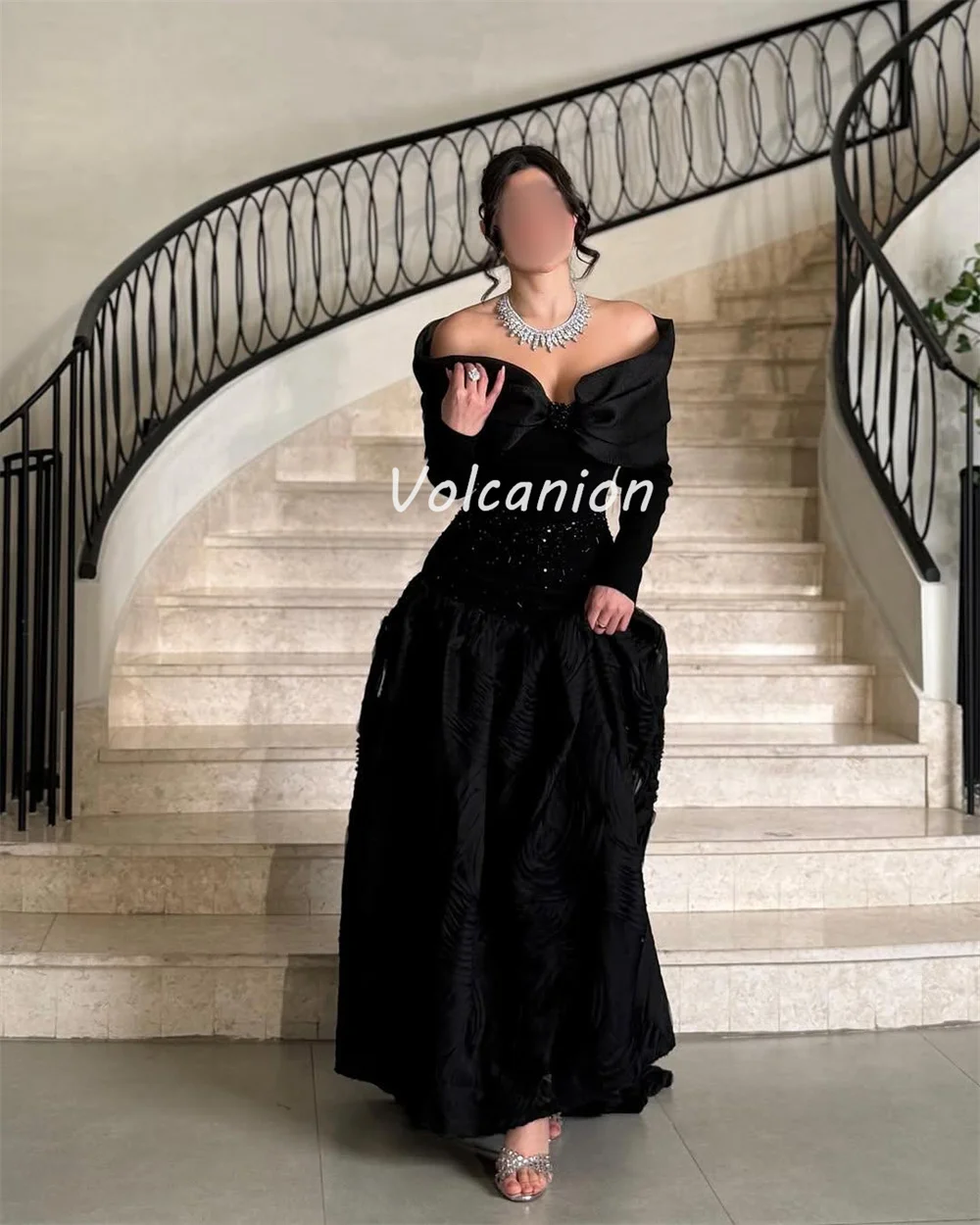 Moda personalizzata squisita organza che borda piega strass fiocco abito da ballo poretrait abiti lunghi abiti da occasione su misura sexy