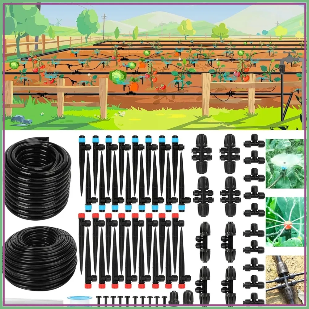 

2026 New Drip Irrigation System Kit - Quick-Connect Automatic Watering & Misting with 48FT Tubing, Water-Saving for Gardens