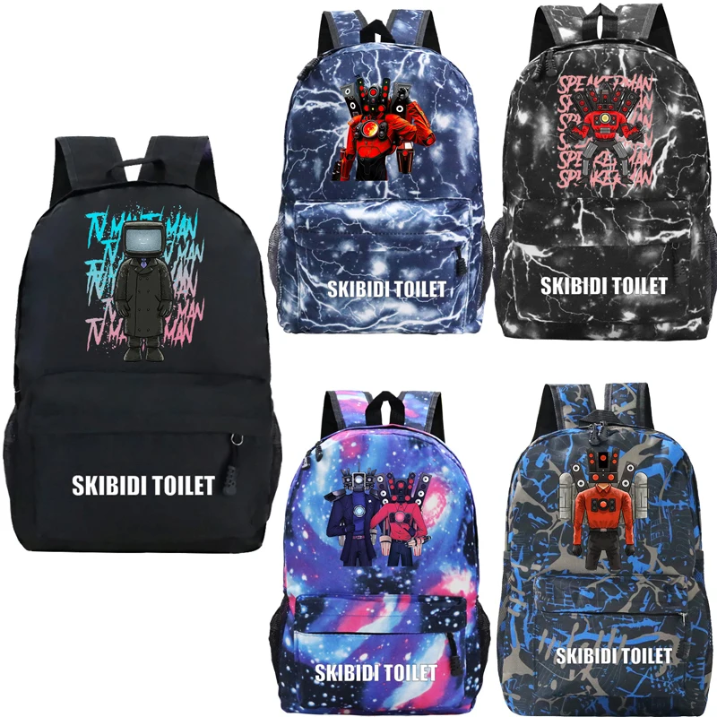 

Game Skibidi Toilet Print Backpack Large Capacity School Bags Travel Bag Primary And Middle School Students Boys Girls Bookbag