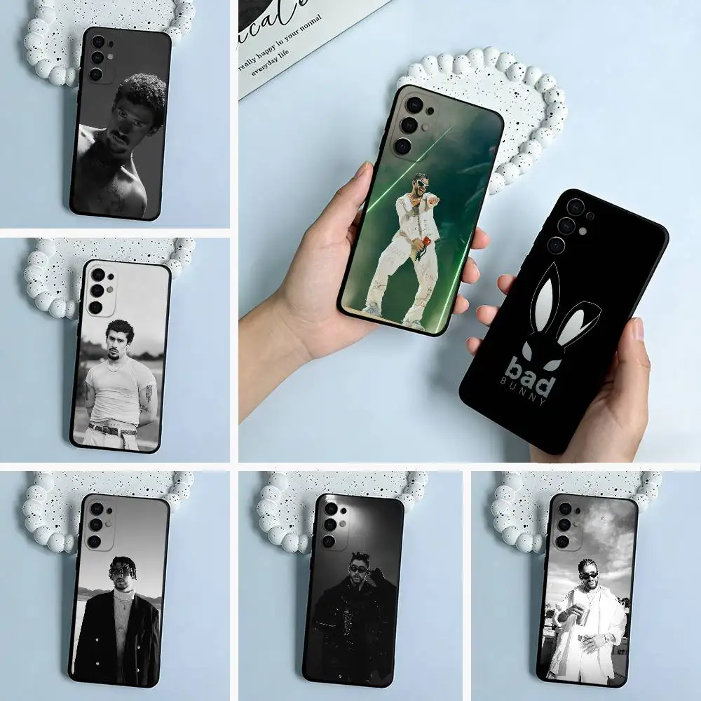 B-B-Bad -Bunny Phone Case For Samsung S25,S24,S21,S22,S23,S30,Ultra,S20,Plus,Fe,Lite,Black Soft Silicone