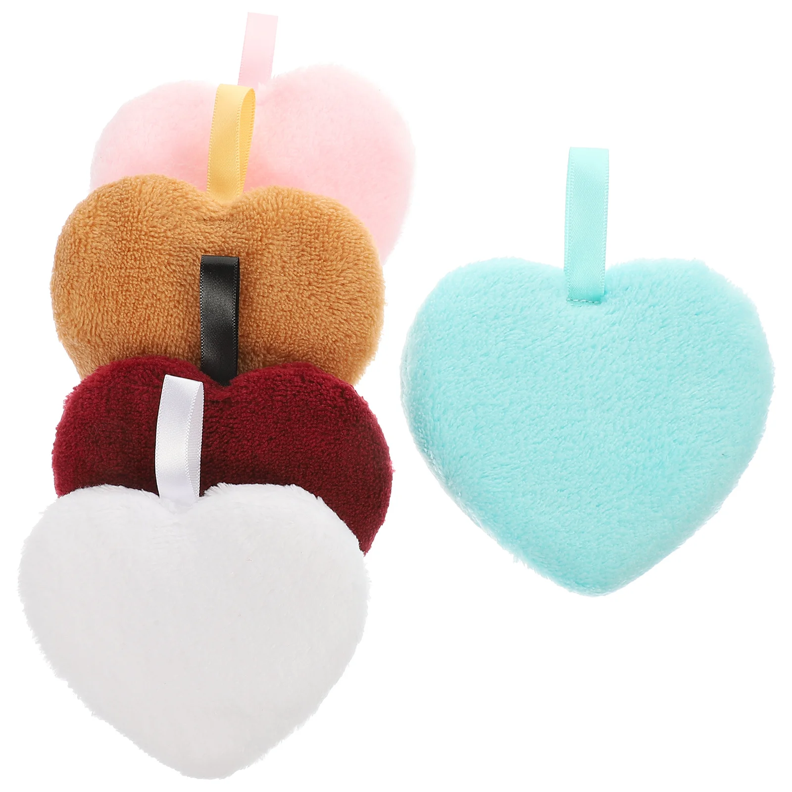 5 stks Gezicht Reiniging Bladerdeeg Hartvormige Herbruikbare Make-Up Remover Pads Wasbare Gezichtsreiniging Gereedschap Voor Vrouwen Soepele Huid