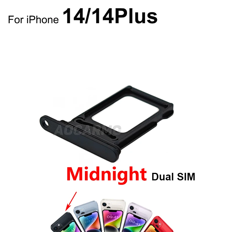 Aocarmo Voor Iphone 14 Plus 14 Plus Enkele & Dual Sim-kaart Sim Lade Houder Slot Reparatie Vervanging Onderdelen