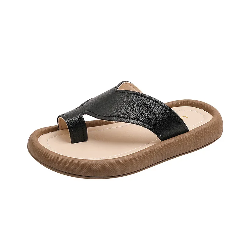 Pantoufles simples à l'offre elles souples pour enfants, chaussures décontractées pour étudiants, sandales de plage assorties, mode filles, nouveau, été 2024