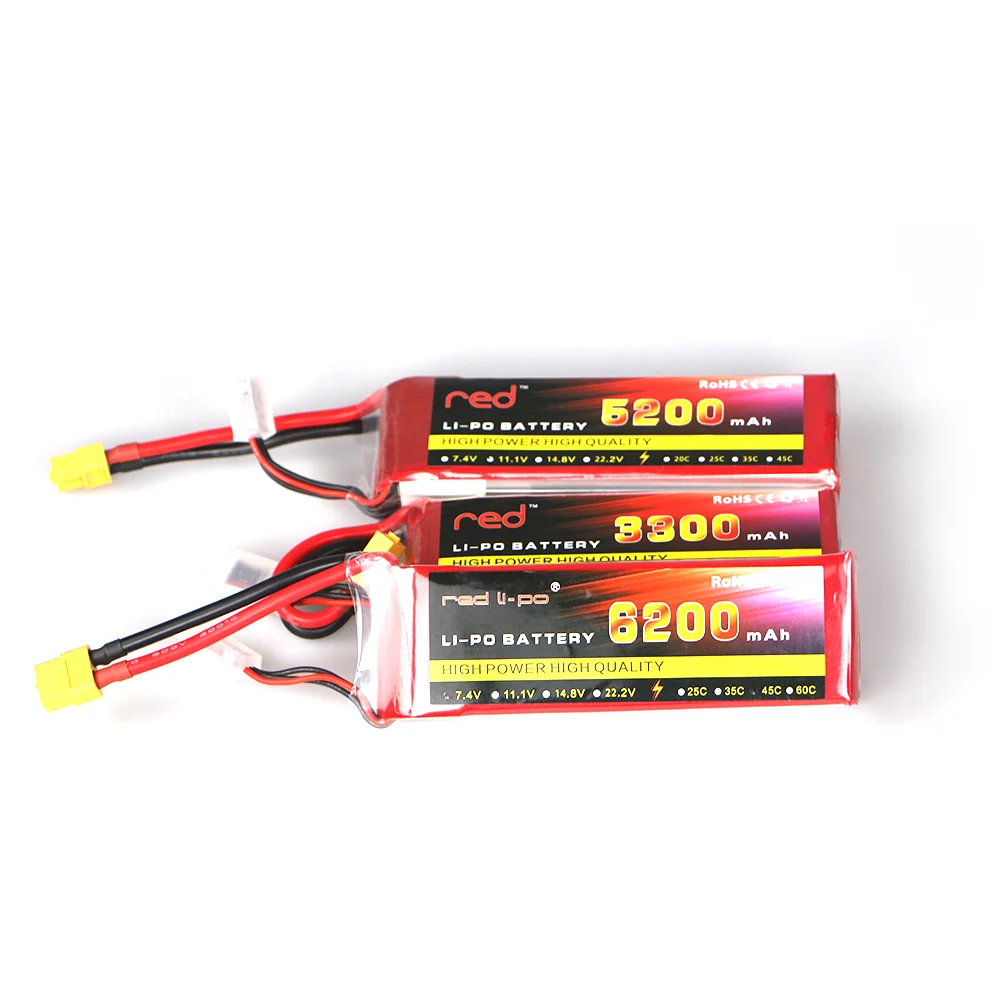 6S RC LiPo Battery 22.2V 1500 2200 2600 3300 4200 5200 6200mAh 25/35/60CFor RC Airplane Helicapter Drone Batteries