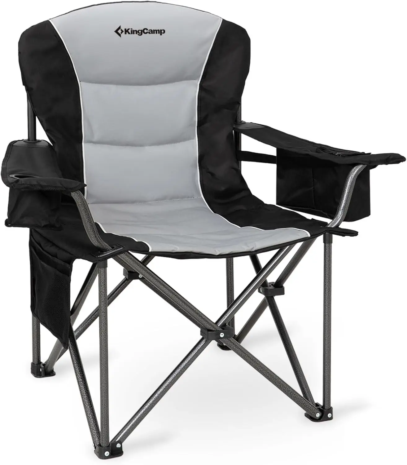 

Oversized Camping Folding Chair, Heavy Duty 450 LBS with Lumbar Support, Padded seat with Cup Holder&Cooler Bag, Ideal for Camp