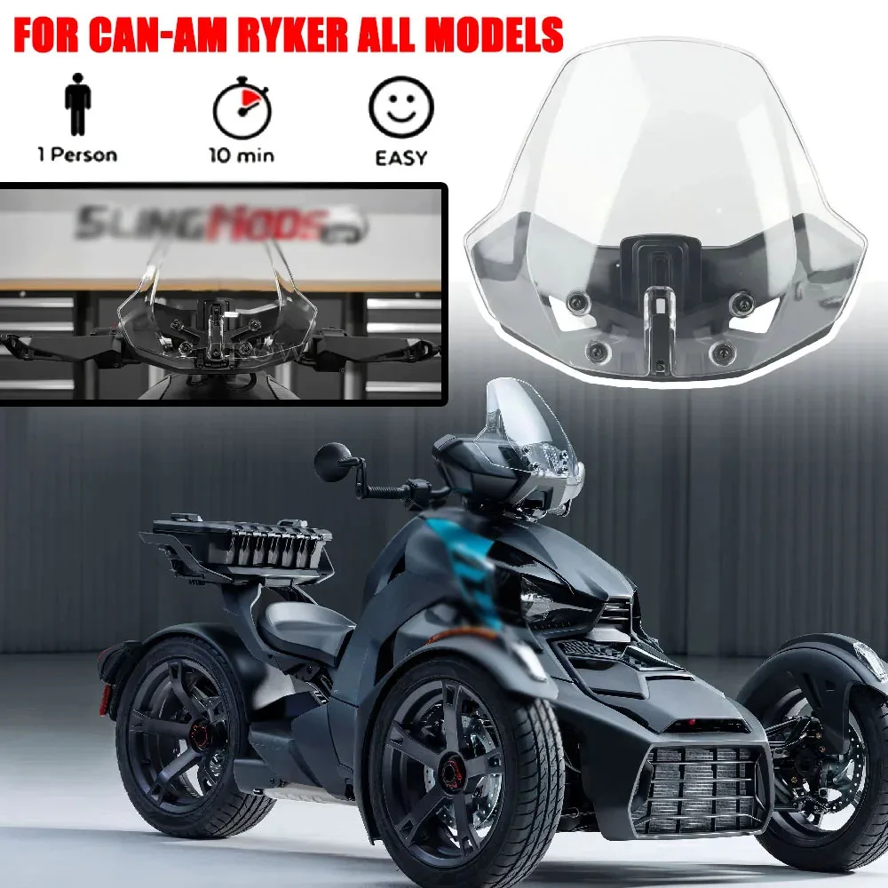 

New Motorcycle Fly Screen Windshield Adjustable Front Windshield Windshield Hard Coated Windshield For Can-Am Ryker 600 900 ACE