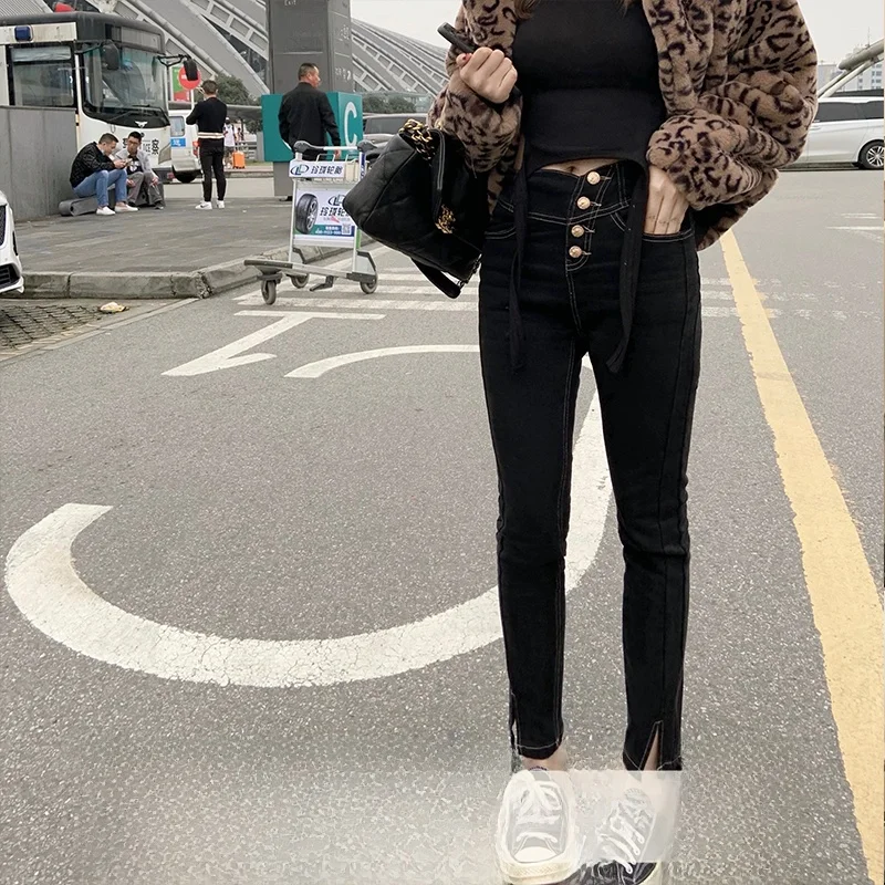 

Джинсы DoggyQin Comic Leg, эластичные, облегающие, удлиняющие ноги, женские, модные, осенне-зимние, новинка