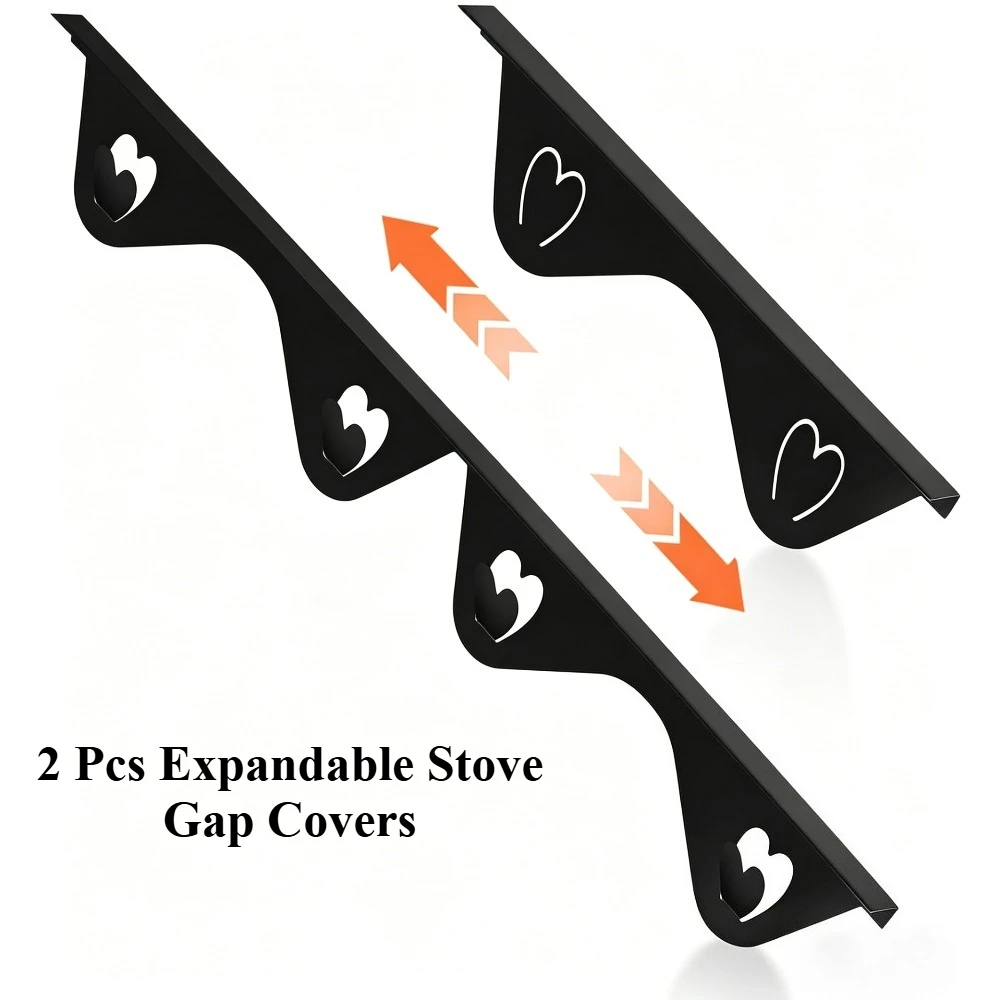 

2Pcs Expandable Stove Gap Covers, Stainless Steel Kitchen Range Trim Kit, Oven Gap Filler