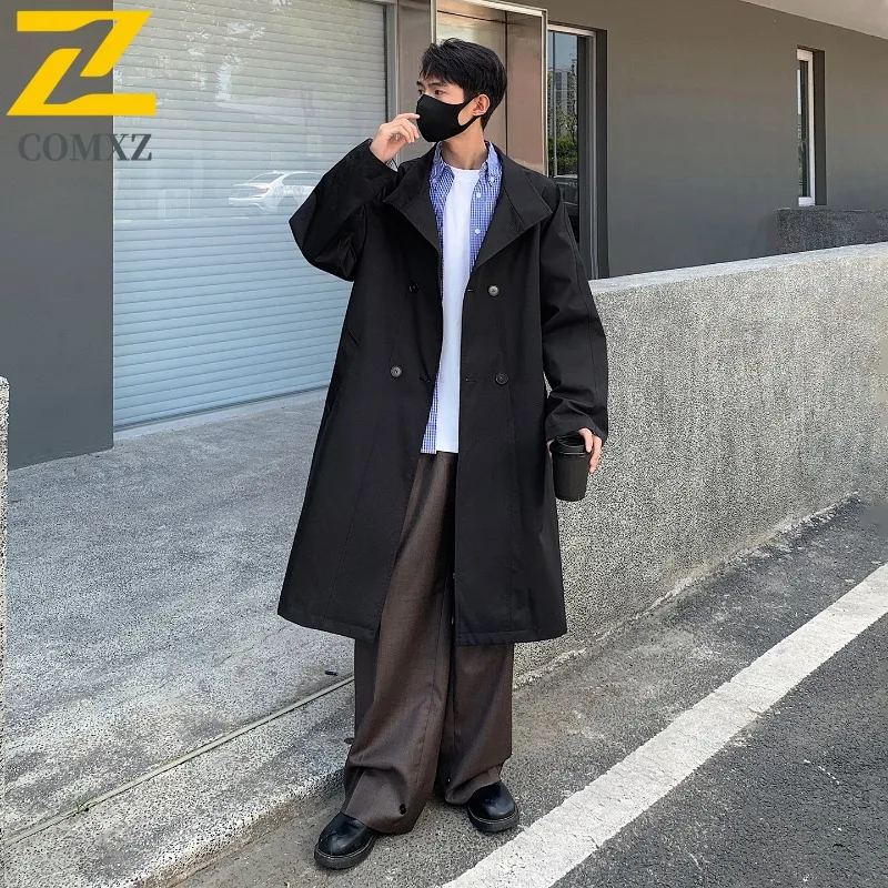 

COMXZ Men Outdoor Jacket Classic Lapel Work Windproof Coat Simple Daily Style Comfort Lightweight Autumn Winter Men Windbreaker