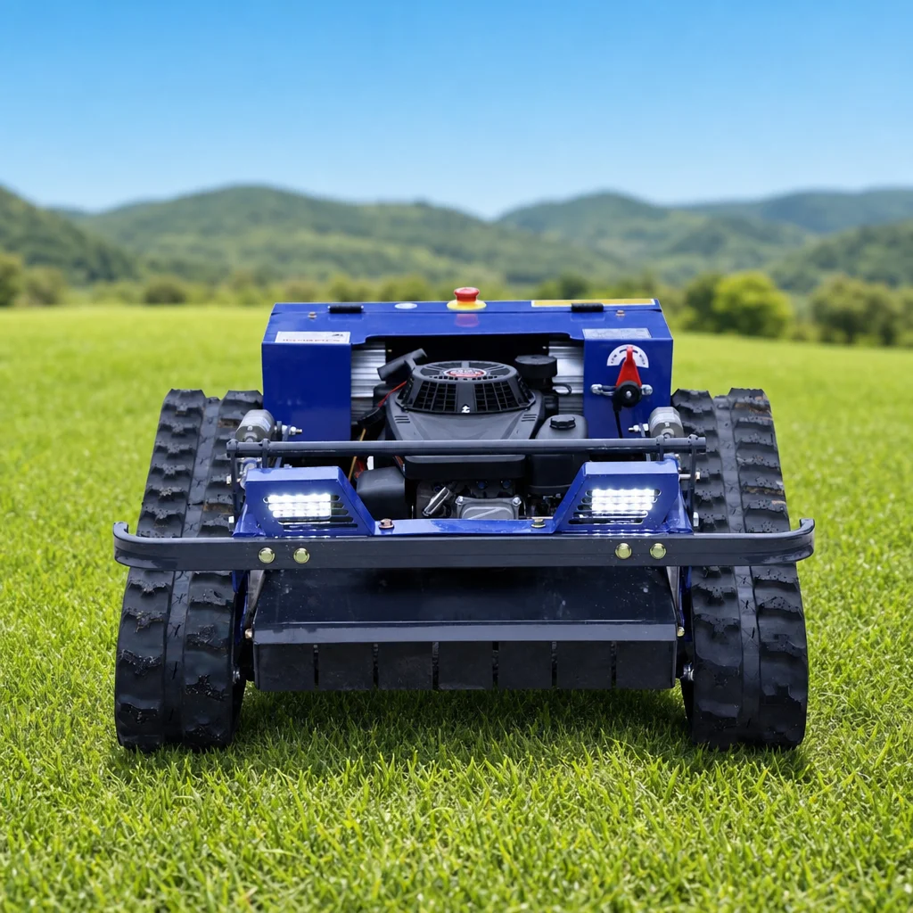 Customized CE EPA Brushless Motor Tracked RC Lawn Mower Low Noise Lithium Battery for Lawn