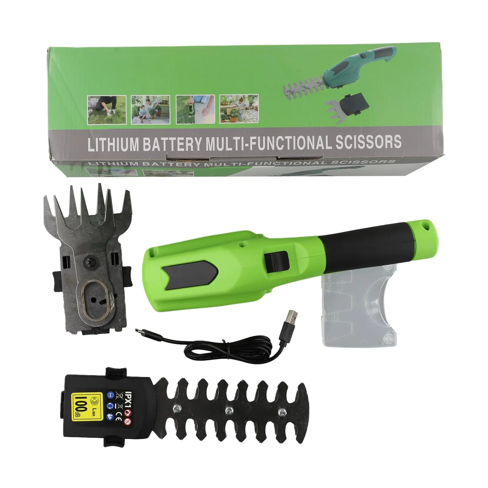 32.5x9.6x12.5cm 2-in-1 Grass Shear Double Safety Lock Lightweight Design Reliable Battery Dual-sided Safety Lock Easy To Use
