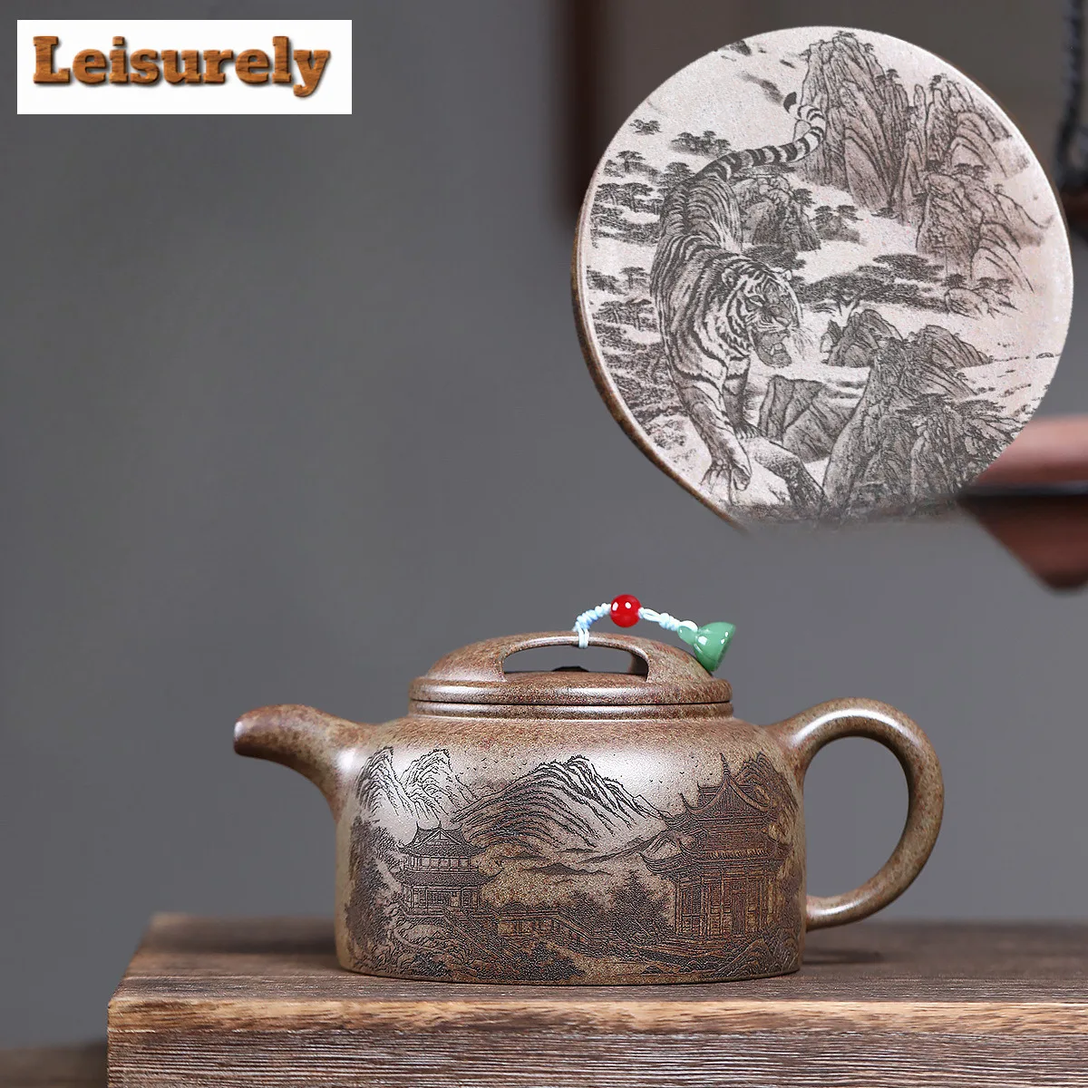 520ml Yixing Purple Clay Teapots Handmade Landscape Pot Raw Ore Wood-fired Porcelain Mud Kettle With Strainer Zisha Tea Set Gift