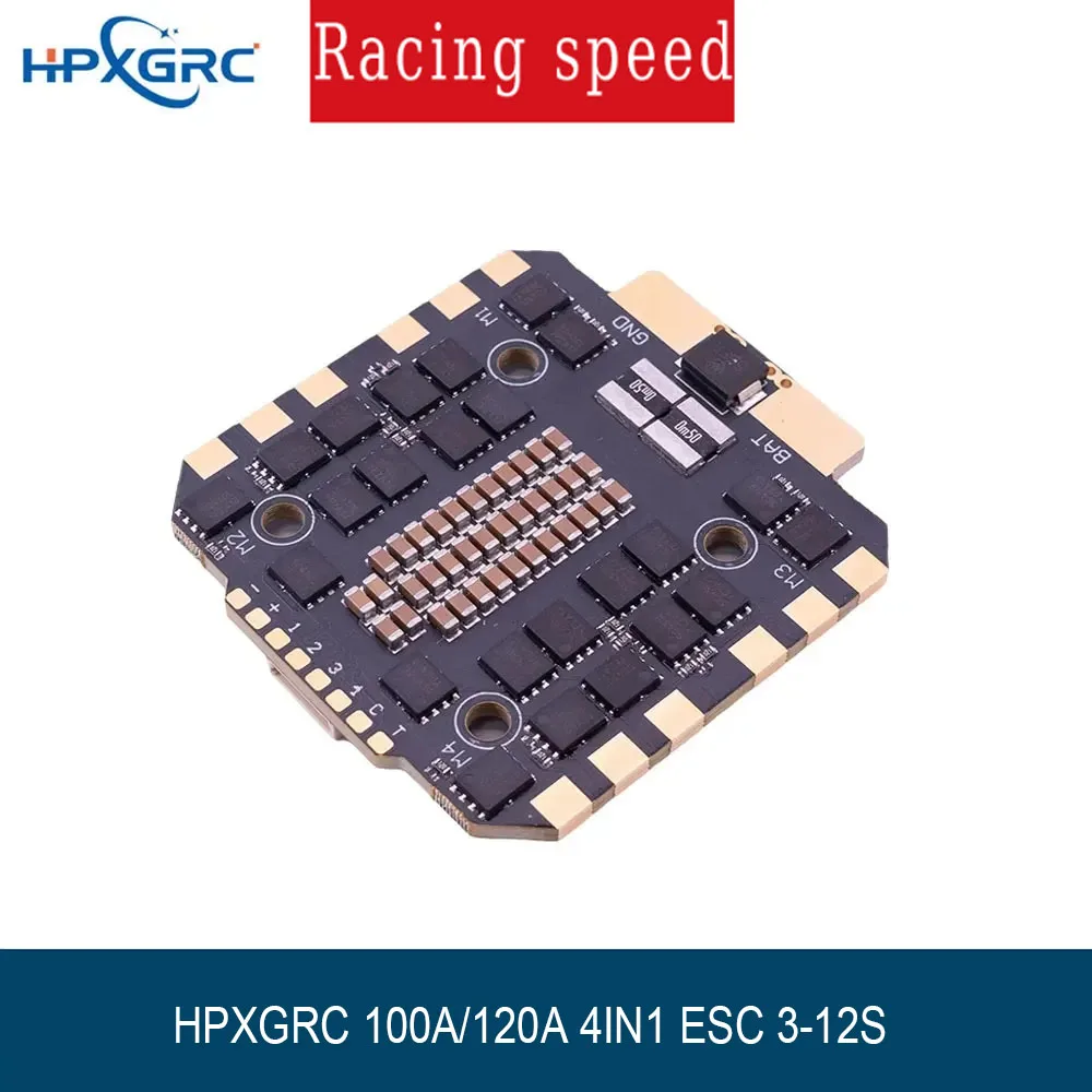 HPXGRC 100A/120A 4IN1 ESC 3-12S DSHOT300/DSHOT600/PWM/BIDIRECTIONALDSHOT 30,5x30,5mm per RC FPV Racing Drone