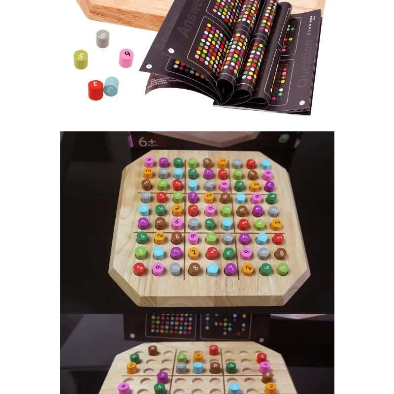 Wooden Math Educational Toy for Learning Numbers and Logical Thinking Jigsaw Puzzle for Children Aged 3-6 Sudoku