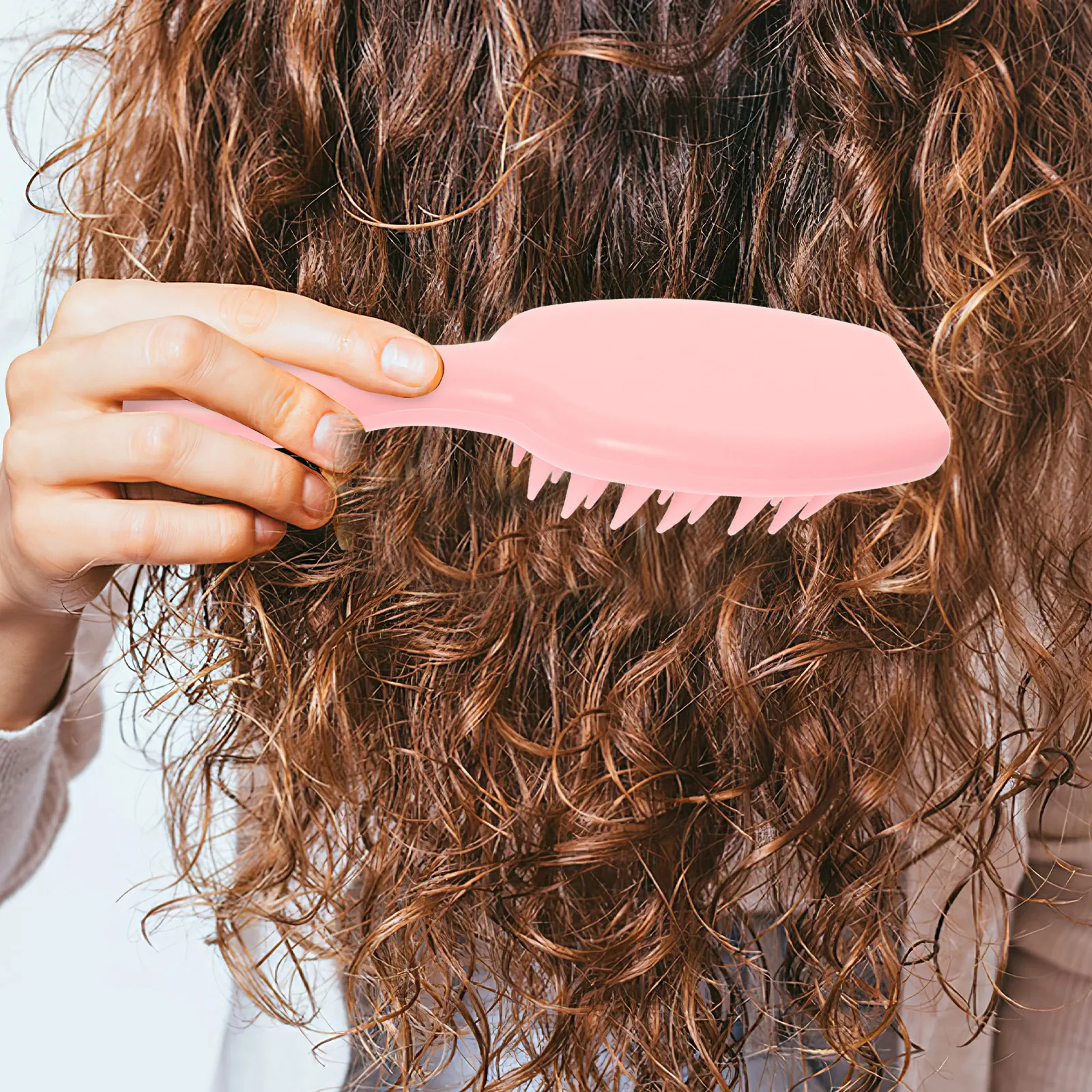 

Shampoo Massage Comb Pink Hair Brush for Shower Deep Cleaning Scalp Massager Dandruff Scrubber Portable Practical