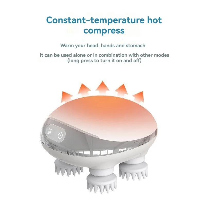 قابلة للشحن متعددة الوظائف فروة الرأس مدلك صغير العجن ذكي متعدد الوظائف الكهربائية فروة الرأس مدلك-Y48A
