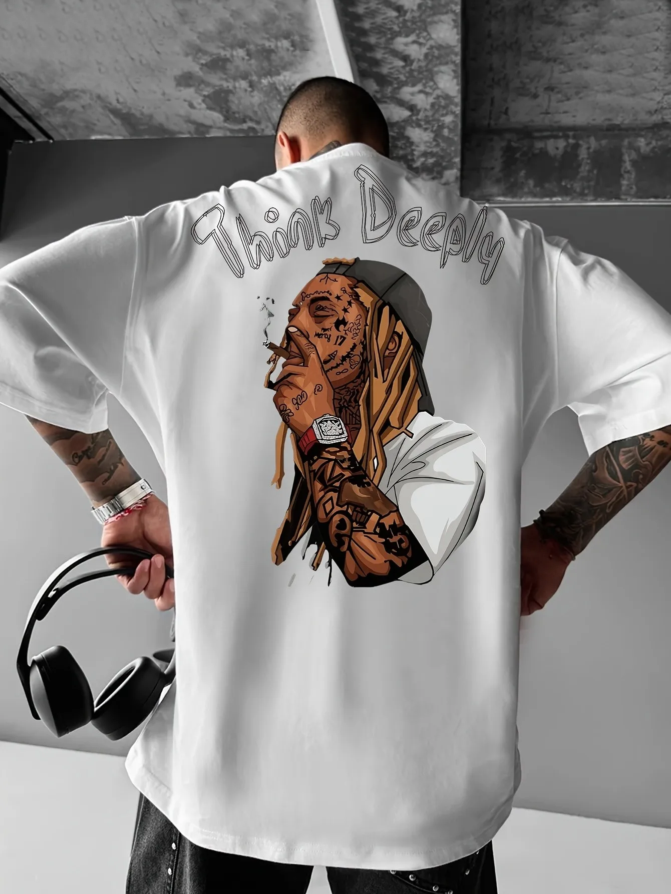 2026 Summer New Style Men's T-shirt - Street Casual Fashion Simple Elegant Soft Comfortable Breathable 3D Letter Pattern Print