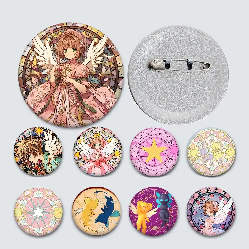 Cardcaptor Sakura Photo Brooches Creative Round Badge Gifts Pins 32/44/58mm