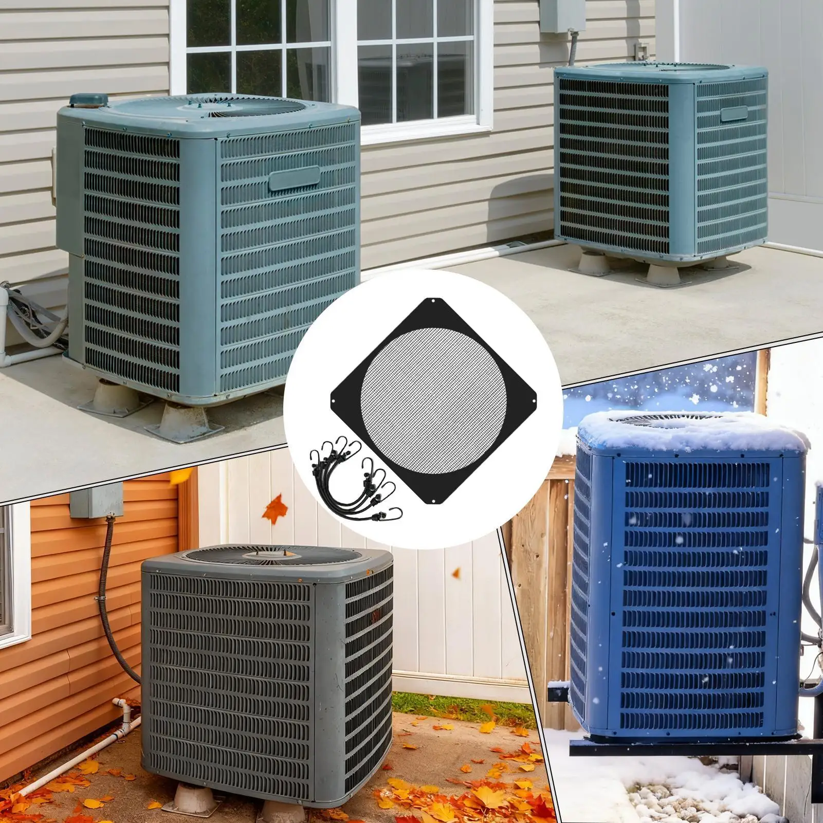 

AC Unit Covers Outdoor 36x36inch Breathable Weatherproof Dustproof Mesh Screen Outside AC Units Mesh Cover For Home Dorm Offices