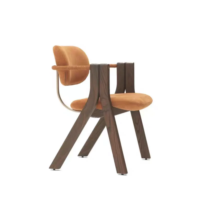 

Modern simple solid wood back book chair