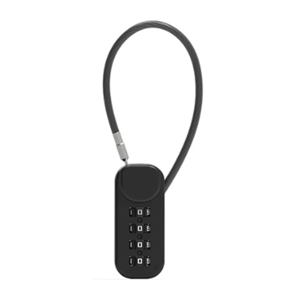 Portable Zinc alloy 4 Digit Password Lock Wire Rope Anti-theft Dormitory Cabinet Lock Padlock Luggage Combination Lock Travel