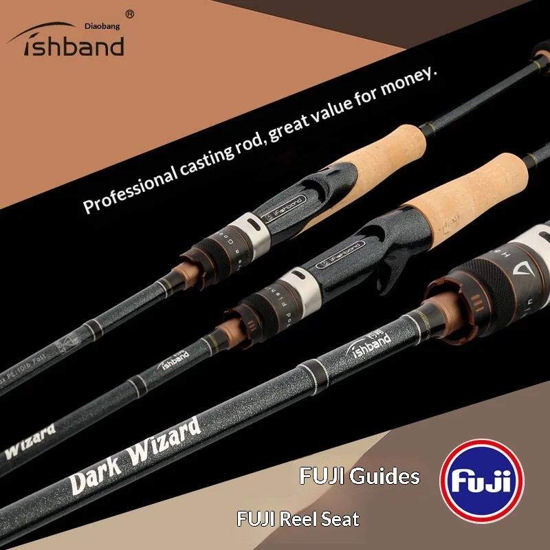 Fishing Bang Black Wizard Road Ya Rod FUJI Führungsring Carbon Leichter Weitwurf mit gebogenem Mund Bass Mandarin Fischrute
