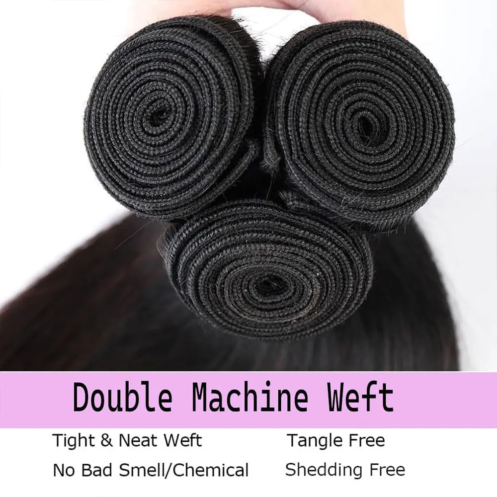 14 32 بوصة حزم من شعر طبيعي مفرود 100% وصلات شعر ريمي برازيلي غير معالج شعر بشري 1/3/4 حزم كومبو حزمة