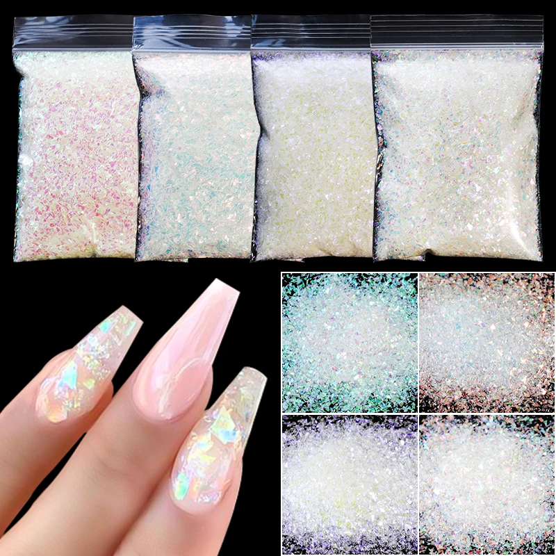 Nail Art Glitter Iridescent Irregular Flakes 3D Sparkly Chunky Sequins Paillette Decorations Manicure Accessories 5g/10g/30g/50g