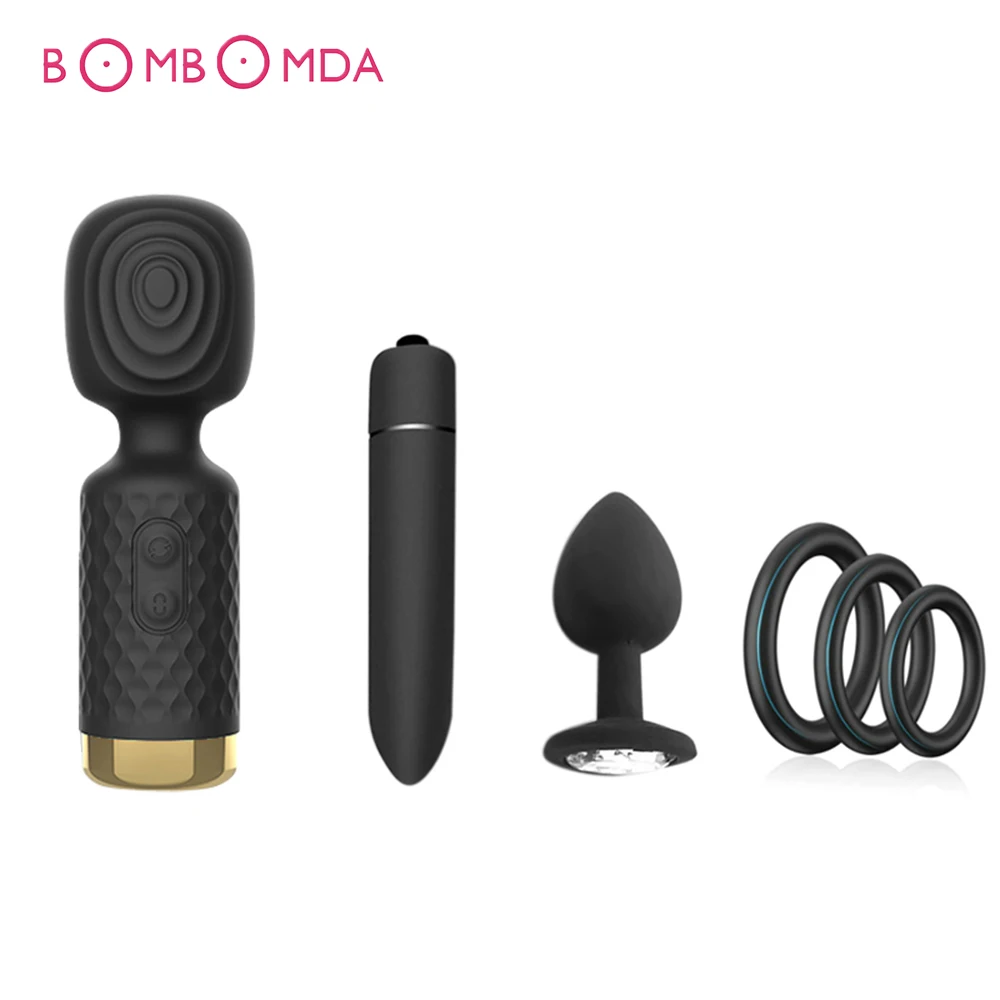 AV عصا سحرية قضبان اصطناعية للكبار ، هزاز رصاصة ، المكونات الشرج ، حلقة القضيب ، الديك ، G-بقعة ، محفز البظر ، مجموعة ألعاب الجنس #1