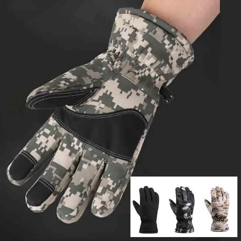 

New Winter Outdoors Camouflage Hunting Warm Non-Slip Fishing Gloves Waterproof Touch Screen Ski Camping Gloves