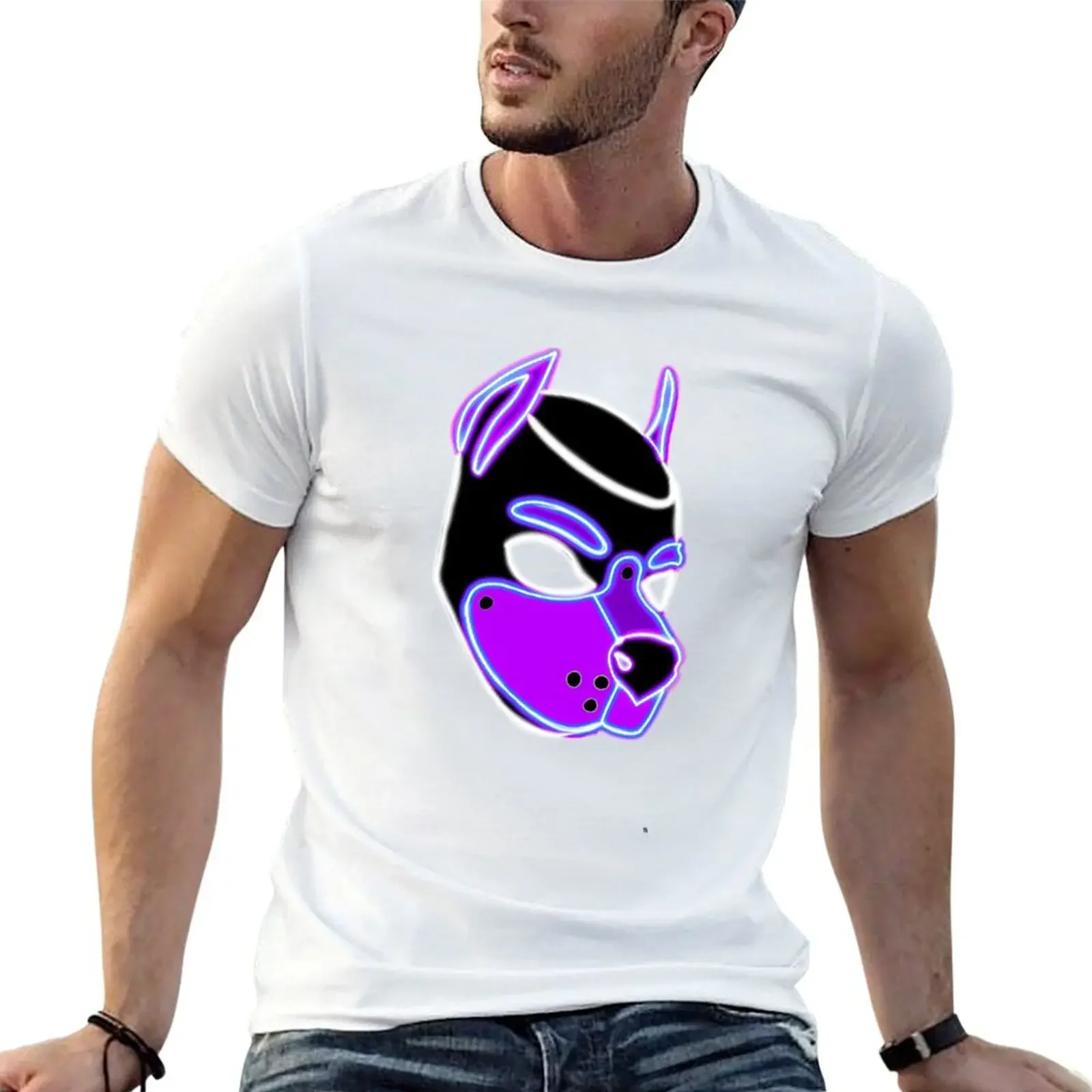 Purple Pup T-Shirt man t shirt summer t shirt man plain cotton t shirts man 100% T-shirt